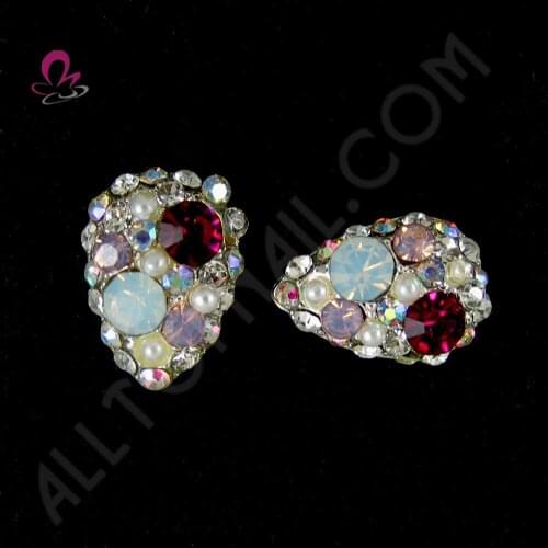 Tear Drop With rhinestone&pearl Nail Art 3d Alloy Crystal Decoration 50pcs