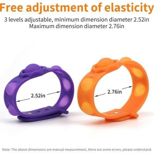 Portable Press Decompression Toys Fidget Simple Dimple Bracelet Toys Pops It Stress Relief Hand Figet Toys Soft Silicone Gifts