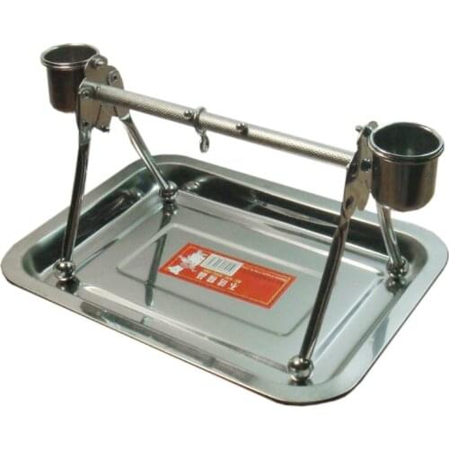 Durable Stainless Steel Pet Birds Stand with Feeding Tray Table Top for Birds Handmade Rest Play Toy for Large Bird Parrot F19B