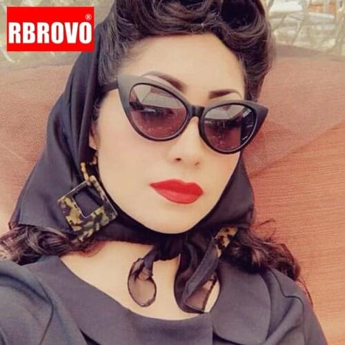 RBROVO 2021 Vintage Cateye Sunglasses Women Two Sizes Eyeglasses Women Luxury Brand Glasses Women Cat Eye Oculos De Sol Gafas