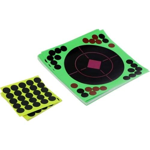 25 pcs 4" High Visibility Shooting Targets Reactive Adhesive Paper Target with 250 Patches