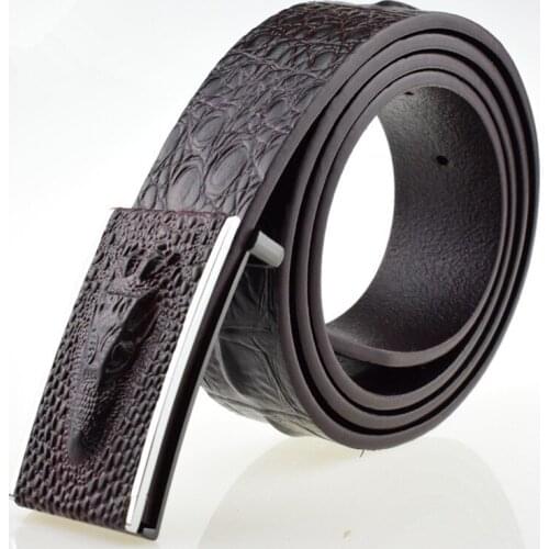 JXQBSYDK Luxury Mens Belts Crocodile Pattern Designer Men Pin Buckle High Quality Genuine Leather Belts for Male Belts 2020