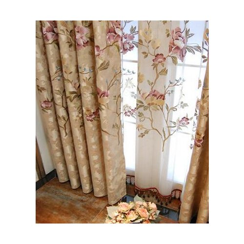 Luxury fashion quality living room curtain embroidered curtain shade cloth water-soluble embroidery