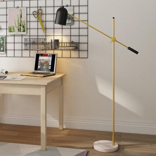 Nordic Marble Rotation Arm Design Study Floor Lamp Creative Living Room Bedroom Restaurant Led Floor Lights