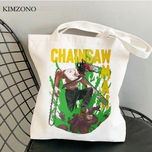 Chainsaw Man shopping bag bolso shopper canvas bolsa bag fabric tote bolsa compra grab