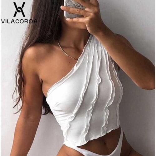 Summer Ruffle Tops Women Clothes Street Tanks Top Femme Sexy Short Camisole Shirt Patchwork Tanks Woman Slim Elastic Pullover