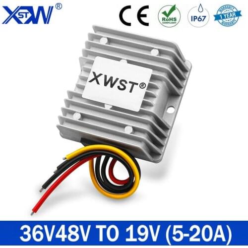 Waterproof DC DC 36V 48V Step Down to 19V 10A 15A 190W 30-60V Voltage Buck Converter Regulator Transformer Power Supply for Car