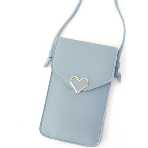 Women Coin Purse Women Bag for Phone Transparent 2021 Cross Shoulder Bag Girls Cute Phone Bag Mini Heart Type Hasp Mobile Pouch