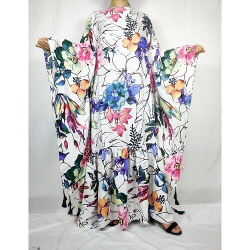 Fashion Kuwait Blogger Butterfly Sleeve Full Caftan Maxi Dress For Women Moroccan Oman Muslim Ramadan Abaya Robe Kaftan 2021 Flo