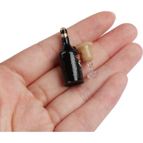 1 Set Mini Wine Bottles Model Dollhouse Miniature 1:12 For Doll House Decoration