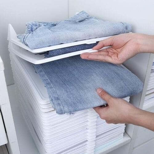 Clothes Collection Board Plastic Clothes Folder T-shirt Shirt Sweater Wardrobe Anti-wrinkle Lazy Cloth Folding Board 10 Pcs