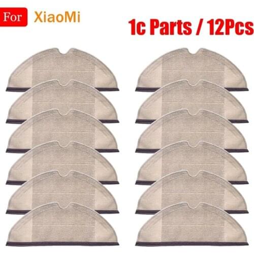 12PC for XiaoMi Mijia 1C 1T STYTJ01ZHM Robot Vacuum Cleaner Mop Cloth Parts Mopping Rags Dry Wet Mop Cleaner Cloth