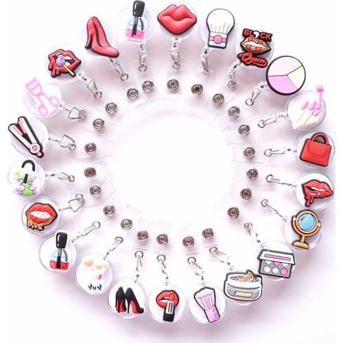 21 Styles Cute Cosmetics 60cm Silicone Retractable Badge Reel Student Nurse Exhibition Enfermera Name Card ID Card Chest