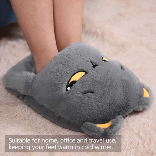 5V USB Foot Warmer Fashionable Cartoon Electric Heating Slipper Shoe Heater for Home Travel Office