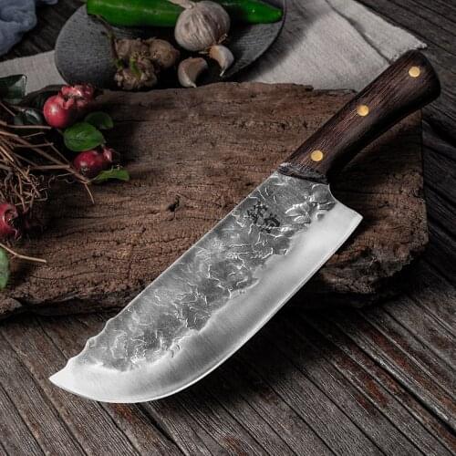 7.5 Inch Forged Kitchen Knife Handmade Butcher Meat Chopping Cleaver Knife Chinese Stainless Steel Chef Knife