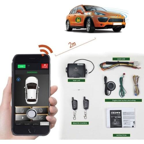 Car alarm system with Remote start and Keyless entry push start Central locking start stop button signaling starline a93 MP900