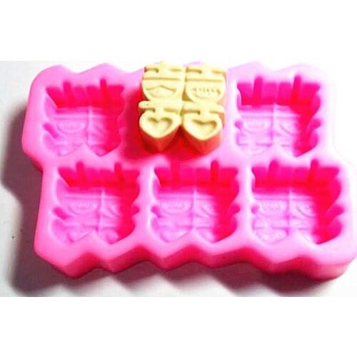 Free Shipping Double Happiness Character Shaped Silicone Mold Cake Decoration Fondant Cake 3D Food Grade Silicone Mould 013