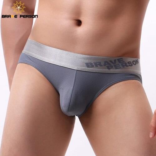 BRAVE PERSON Brand Mens Underwear Nylon Solid Color Men Briefs Low waist Sexy Underwear Briefs For Man 2020 New