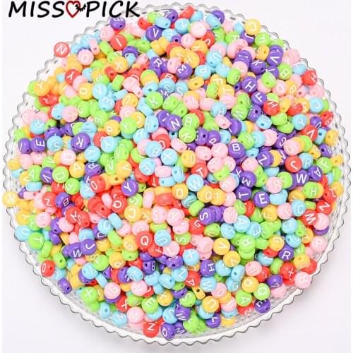 100pcs Acrylic Beads Round Flat Colorful Letter Alphabet Loose Spacer Beads for Jewelry Making DIY Bracelet Necklace Accessories