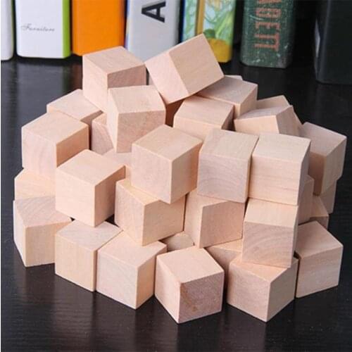 Wooden Cubes Natural Unfinished Craft Wood Blocks for Baby Shower Pack of 20 F3ME