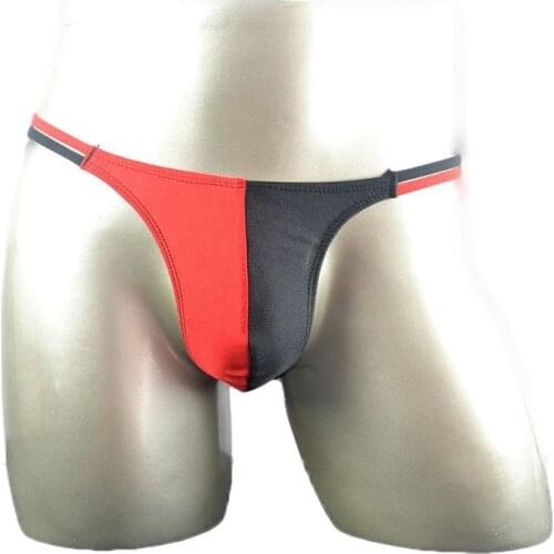 Double Thin Belt Mens G Strings And Thongs Tight Mens Jockstrap Erotic Penis Pouch contrast color ZJH0602T