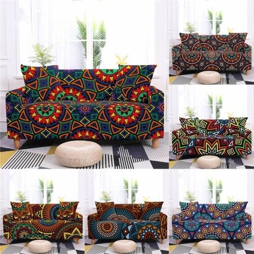 3D Mandala Elastic Sofa Cover For Living Room Stretch Sofa Slipcover Sectional Corner Couch Covers Loveseat Bohemia Sofa Cover