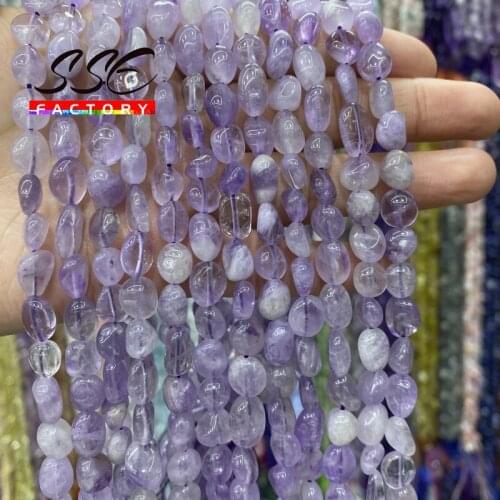 Natural Irregular Purple Jades Beads Loose Beads For Jewelry Making DIY Bracelets Necklace Accessories 6-8mm 8-10mm 15'' Strand