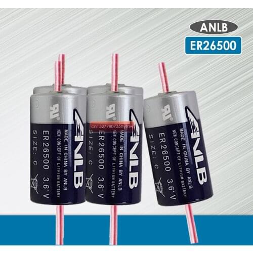 5pcs/lot New Original ANLB 3.6V ER26500 lithium Battery 9000mAh With Pins primary batterycapacity for smart card meter