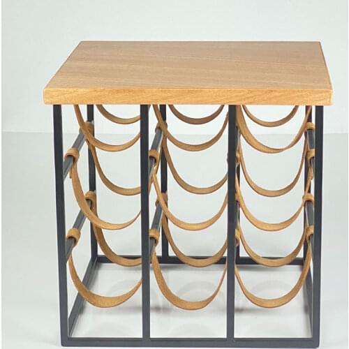 Metal Decorative Wine Rack V1 Big Size % 100 genunie leather holding parts nine glass capacity interior use decorative wine rack