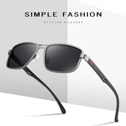2020 fashion classic brand design sunglasses men retro driving square metal polarized sunglasses 5925