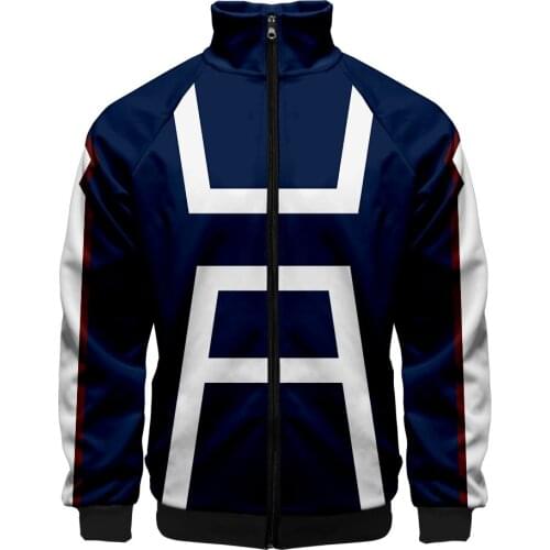 3D Printed My hero Academia Stand Collar Zipper Hoodie Men Women no hero academia All Might Cosplay Sweatshirt Uniform Jackets