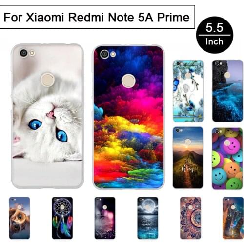 Soft Silicon Case For Xiaomi Redmi Note5A Prime 5.5" Back Phone Cover For Redmi Note 5A Prime Case Cartoon Painted Pattern Shell