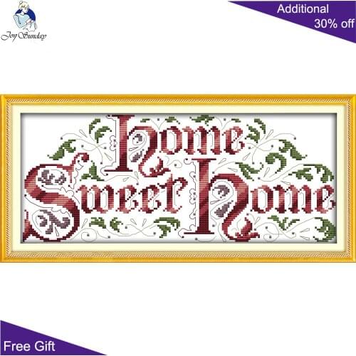Joy Sunday Sweet Home J276 14CT 11CT Counted and Stamped Flowers Needlework Embroidery DIY Cross Stitch Kits