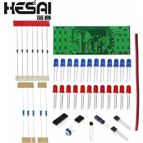 Red Blue Double Color Flashing Lights Kit Strobe NE555 + CD4017 Practice Learning DIY Kits Electronic Suite