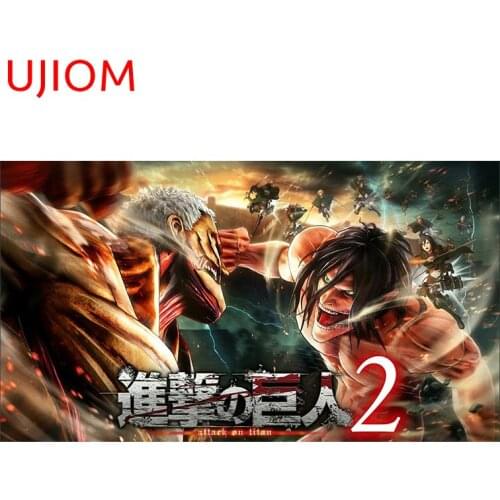 UJIOM Attack on Titan Wall Sticker Customizable Cartoon Anime Living Room Decoration Bedroom Accessories Waterproof Decor Poster