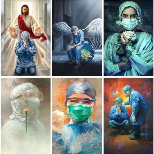 Angel Nurse Doctors Portrait Canvas Painting Wall Art Prints Poster Wall Pictures For Home Room Decor (No Frame)