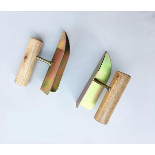New 1 pair of Yin Yang trowel carbon steel wooden handle trowel Inner Corner Plastering Tools for Building
