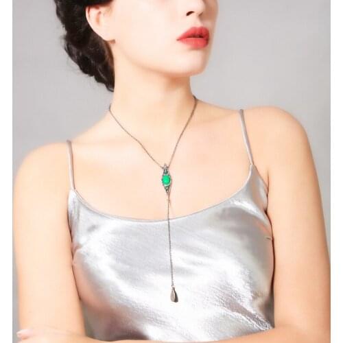 New Adjustable Luxury Green Crystal Necklace For Female Jewelry Bohemia Trendy Accessories Bridal Gift Wholesale Jewelry