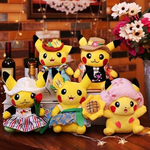 Original Pokémon Cross-dress Pikachu Plush Toy Mini Cute Doll Creative Childrens Day Birthday Gift 20cm