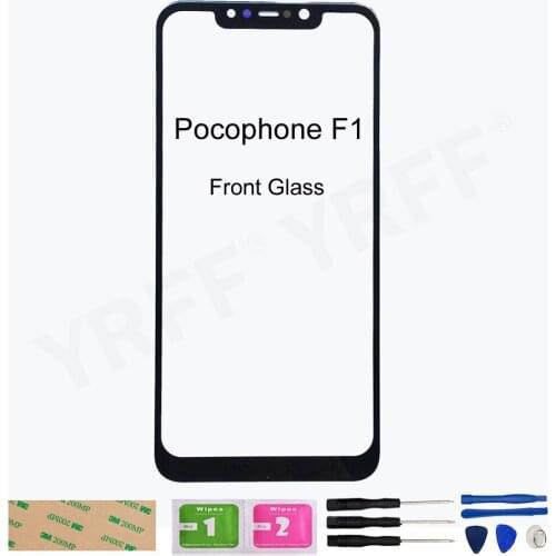For Xiaomi Pocophone F1 (No LCD Touch Screen) Front Glass Screen Panel Assembly Parts