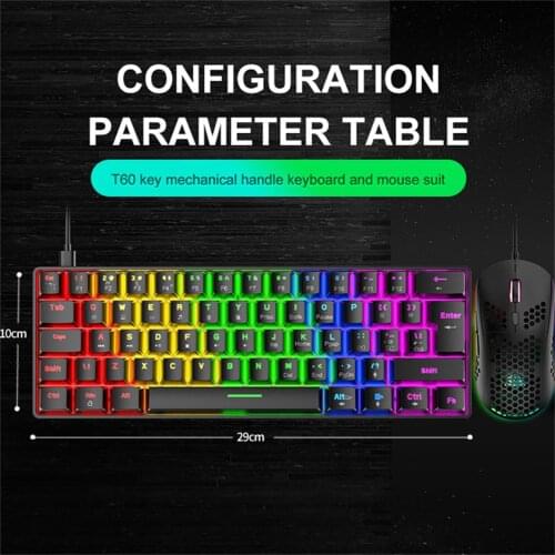 Wired Mechanical Keyboard Gamer Gaming Keyboard Black Brown Red Switch Keycaps USB Type Rainbow Backlight Computer Keyboards