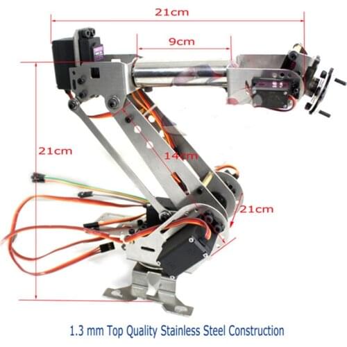 Official iSmaring Stainless Stell 6 Axis Mechanical Robotic Arm with Optional High Torque Servos 6 DoF Manipulator
