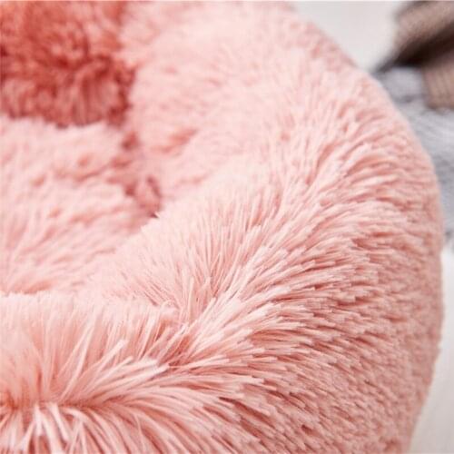 S282 Warm Round Pet Cat Bed Pink Comfortable Pet Nest Dog Cat Washable Kennel Easy To Clean Dog Bed Warm House For Pet