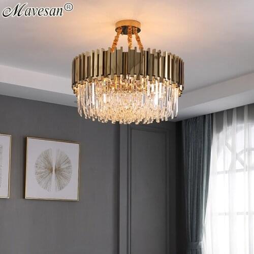 Modern New Saving Power Crystal Chandeliers Round Hanging LED Chandelier For Bedroom Living Room Kitchen Nordic Restroom Light