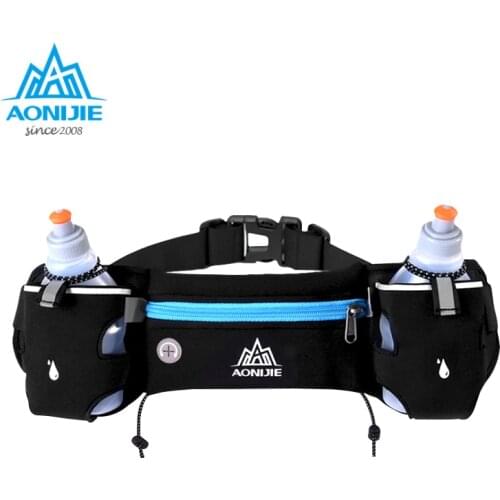 AONIJIE Sports Hydration Belt Bottle Holder Pack Adjustable Waist Belt Bags Marathon Running Reflective Racing Fitness