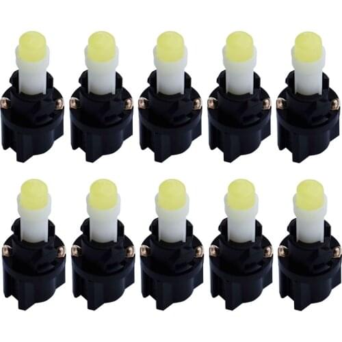 10pcs W3W W1.2W T5 W2X2.6d 3D COB LED Wedge With PA T5-V2 Twsit Lock Auto Lamp Car Dashboard Instrument Panel Light Bulb DC12V