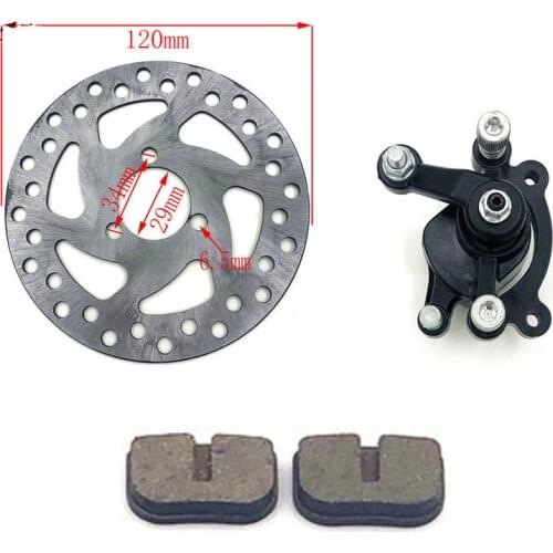 49CC Brake Disc Plate Gas Mini Dirt Bike Rear Disc Front Caliper Kit 120mm and Friction Plate Rotors Electric Scooter ATV