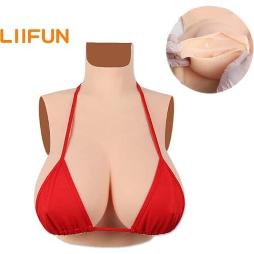 Shemale Breast Forms Realistic Fake Boobs for Crossdresser Drag Queen Shemale Transgender Crossdressing Cosplay Costumes Linen