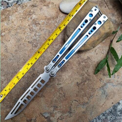 The One Chimera Butterfly Trainer D2 Blade Not Sharp Aluminum Alloy Handle Tactical Survival Knives Hunting Camping Tool