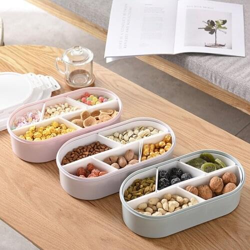 Creative Dried Fruit Plate Candy Seal Storage Box Nut Snack Container Tray Food Gift Box Party Wedding Desktop Organizer